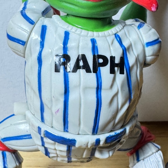 Vintage 1991 TMNT Raphael Grand Slammin Baseball Figure Playmates Mirage Toys - Picture 3 of 11